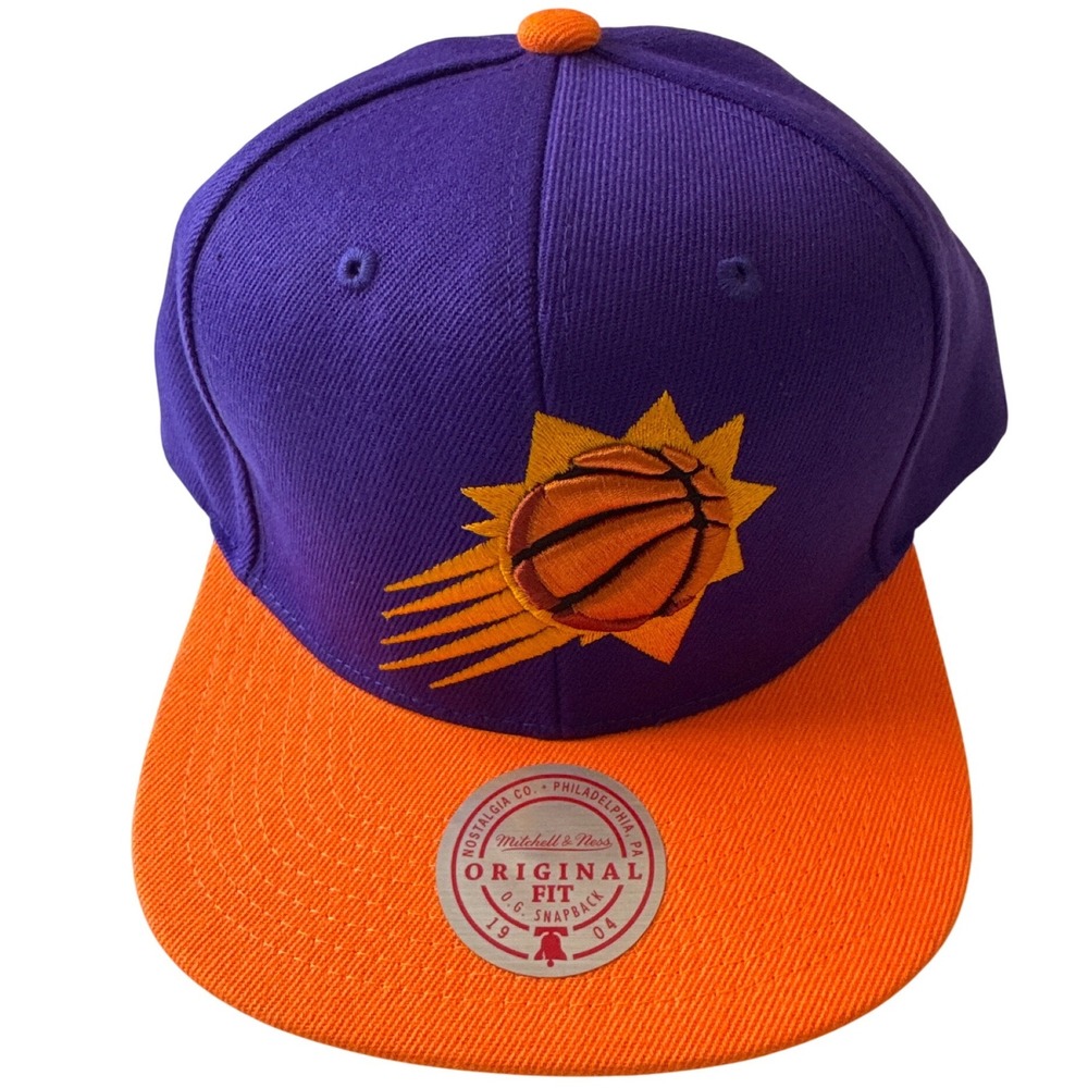 Mitchell Ness Phoenix Suns NBA Core Basic Snapback Hat Purple Orange OSFA